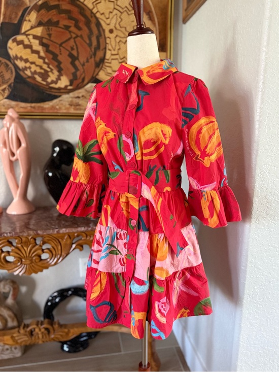 FARM Rio Dresses & Skirts - Farm Rio Belted printed cotton-poplin mini shirt dress